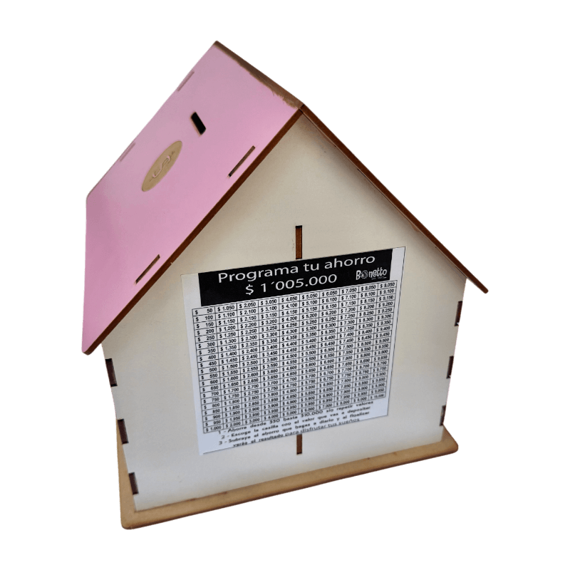Alcancia House Bonetto en MDF en colores