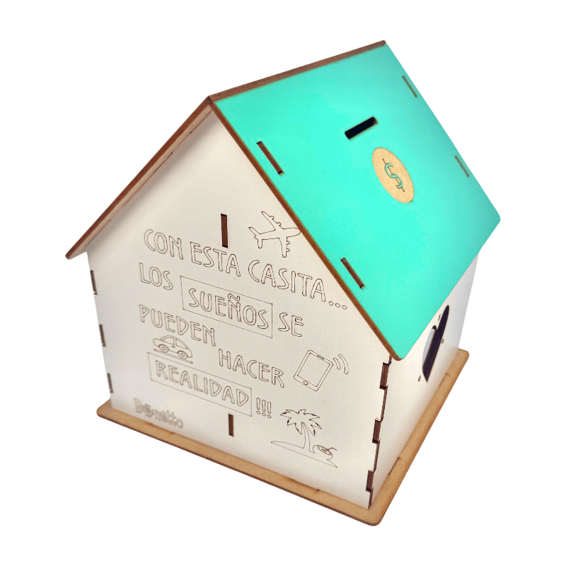 Alcancia House Bonetto en MDF en colores